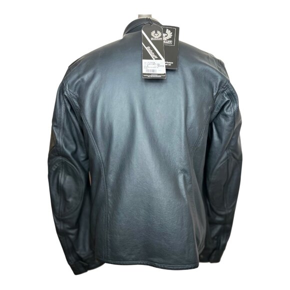 New Authentic Belstaff Black Leather Café Racer Hardmead Blouson Size L Jacket - Picture 2 of 13